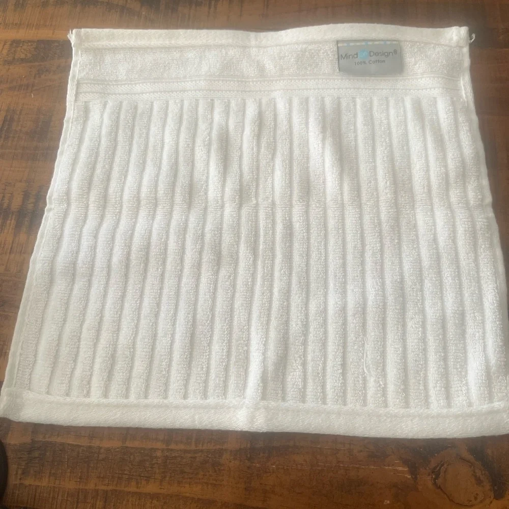 White Cotton single washcloth/Free w/ purchase Let